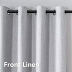 Blackout Curtains 90 Inch Length 2 Panels Set, 100% Black Out Textured Thermal Curtains, Grommet Privacy Light Blocking Drapes for Living Room Bedroom Luxury Deco(52W × 90L inch, Off-White)
