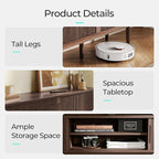 LINSY HOME TV Stand for 65" TV, Mid-Century Modern 58" Entertainment Center with Sliding Tambour Door and Storage Cabinet, Cruved TV Media Console Table for Living Room, Bedroom, Walnut