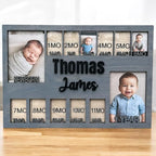 Newborn picture frame - 12 months photo display - Personalized frame - Gift for new mom - Baby photo album- Baby portrait (Newborn)