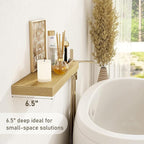 Fun Memories Floating Shelves Wall Shelf 24 inches Long, Farmhouse Bathroom Shelves Bedroom Kitchen Living Room Shelf Wall Mounted, 24 x 6.7 x 1.4 inch Set of 3, Oak Color