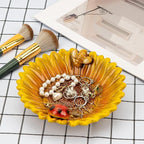 Sunflower Jewelry Dish Trinket Tray Ceramic Key Tray Bowl for Entryway Table, Sunflower Candy Dish Soap Holder Gift Decorative Bowl for Home Decor Kitchen Bathroom Sink (Bee, Ladybug)