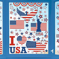 158 Pcs 4th of July Window Clings, 9 Sheets Patriotic Window Clings Decals, Watercolor Double-Sided American Flag Stars Firework Window Stickers for Independence Day Parade Veterans Memorial Day Decor