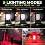 Rechargeable Camping Lantern, 3000LM 5 Light Modes Camping Light 4400 Capacity Phone Charger LED Impact-Resistant Flashlight Lantern Portable Waterproof Hurricane Lanterns for Emergency(Black)
