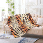 MERRYLIFE Tiger Stripe Print Throw Blanket Decorative Fleece Throw | Ultra-Plush Colorful | Couch Blanket Travel Lap | Home Gift Use(50" 60",Tiger)
