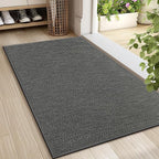 LEKEEPGO Door Mat 24"x36", Non Slip Door Mat Indoor Entrance, Rubber Backing Front Indoor Door mat Washable Absorbent Low-Profile Entryway Entry Resist Dirt Inside Door Mats, Grey