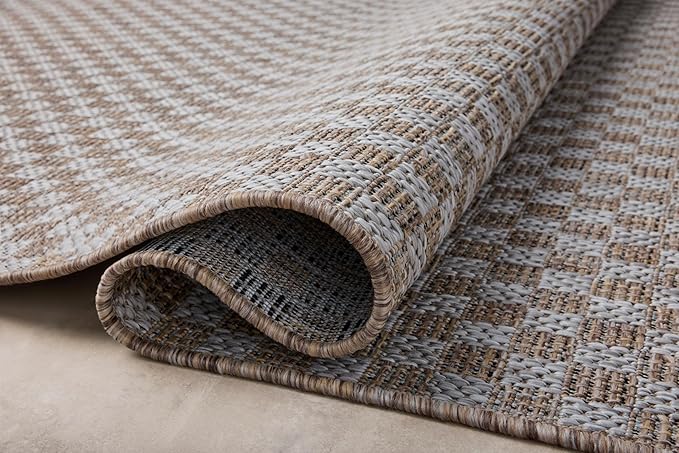 Loloi Amber Lewis Topanga Collection TOP-02 Natural/Silver 6'-7" x 9'-4" Indoor/Outdoor Area Rug
