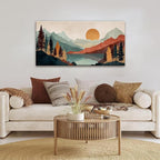 Tsomzxng Mountain Boho Wall Art For Bedroom Artwork Abstract Mountain Forest Landscapes Colorful Wall Art Painting Canvas Art Wall Decor Prints Ready To Hang Wall Pictures Home Wall Decor 20×40 Inch