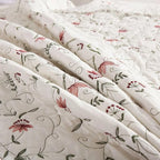 MarCielo 3-Piece 100% Cotton Oversized Bedspread Lightweight Quilt Coverlet Embroidery Farmhouse Bedding Set(TC Soft White,Oversized King (118"x106"))