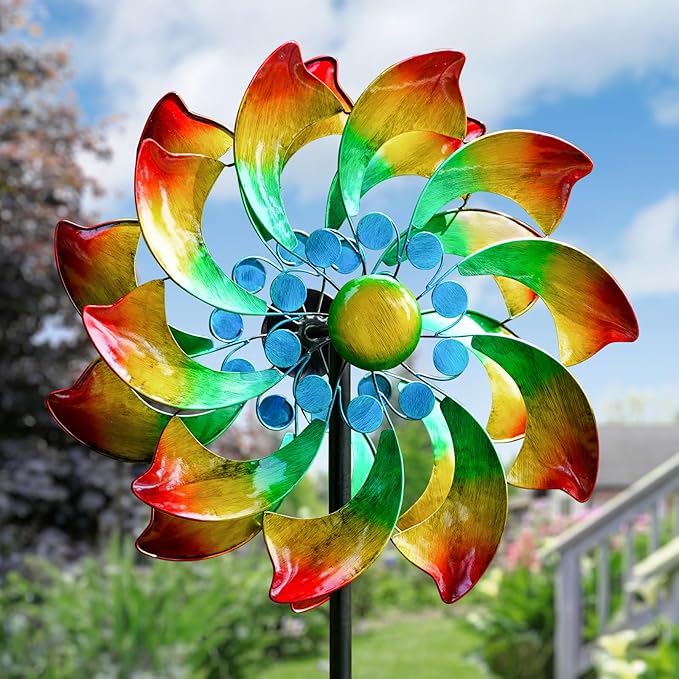 Wind Spinner - Metal Large Wind Spinners Outdoor - Windmill for Yard and Garden, Gift for Family, Friends, Garden Lovers(74'' x 22'')
