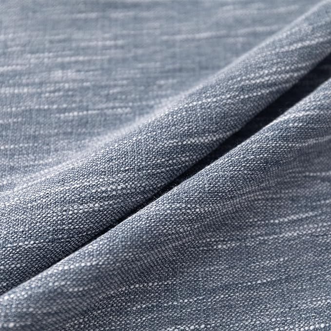 MYSKY HOME 108 Inches Long Ceiling Curtains, Light Filtering Boho Window Sheer Drapes for Living Room Patio Sliding Door Back Tab Elegant Look, 50" Wide x 108" Long, Dusty Blue, 2 Panels