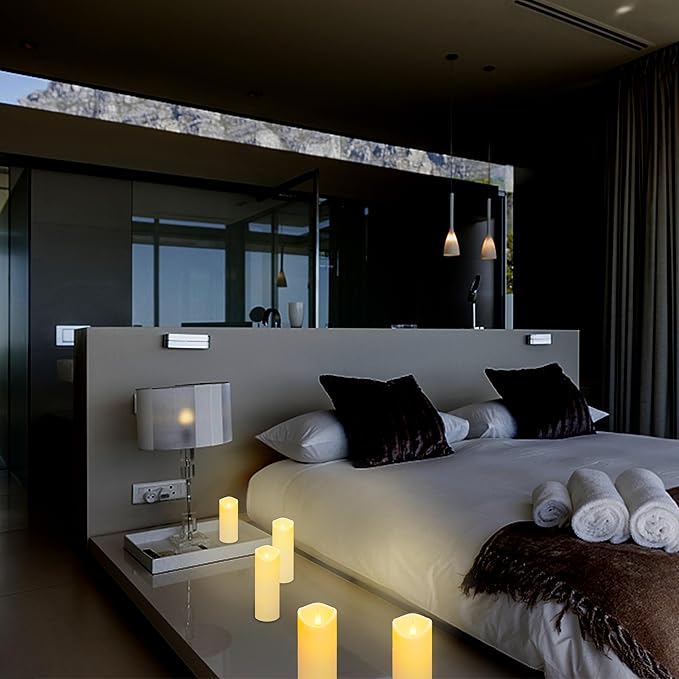 Aignis 2pcs Flameless LED Candles Battery Operated with 10-Key Remote Timer, Indoor Heat Resistant, 3D Wick with Warm Flickering Glow for Cozy Home/Wedding/Holiday Décor (D 2.2" x H 6")