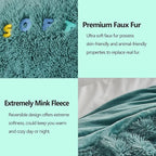 GONAAP Fuzzy Faux Fur Throw Blanket Light Teal Super Soft Cozy Plush Fuzzy Shaggy Blanket for Couch Sofa Bed (Light Teal, Throw(50"x60"))