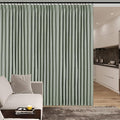 150 Inches Extra Wide Room Divider Draperies, Pinch Pleat Drapes, Absolutely Blackout Sliding Door Drapery, Total Privacy Ceiling Track Curtains, 150" W by 102" L, Fog Green (1 Panel)