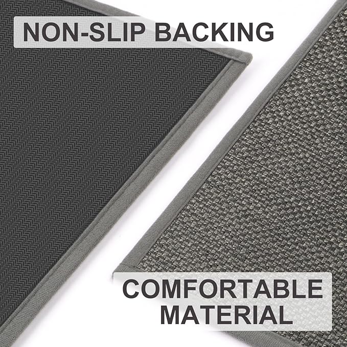 LEKEEPGO Door Mat 17"x29", Non Slip Door Mat Indoor Entrance, Rubber Backing Indoor Door mat Washable Absorbent Low-Profile Doormat Front Entryway Entry Resist Dirt Inside Door Mats, Grey