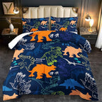 Blue Dinosaur Comforter Set Queen Boys,Cute Dinosaur Bedding Set Queen for Kids,Kawaii Dragon Comforter Blue Bedroom Decor,Cute Animal Bedding Kawaii Animal Quilt Boys