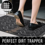 Yimobra Front Door Mat Outdoor Indoor 60x36, All-Season, All-Weather, Heavy Duty Welcome Door Mats Outside Entrance, Non Slip Porch Patio Entrance Mat, Black Gray