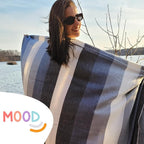 LATITUDE ZERO Alpaca Wool Throw Blanket | Warm, Ultra-Soft, Breathable, Non-Itchy Blanket-Throw | Hypoallergenic and Beautiful Fabric (Blue)