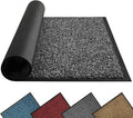 Mibao Front Door Mat, Dirt Trapper Welcome Mat for Outdoor Indoor, Non-Slip Waterproof Doormat, Durable Machine Washable Low Profile Entry Rug for Back Door Outside Patio Porch, 48" x 24", Grey