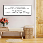 The Best Things in Life Wall Decor Sign 32 x 12 Inch Memories Inspirational Quotes Wood Framed Family Entryway Living Room Home Wall Art for Farmhouse Bedroom Room (Black)