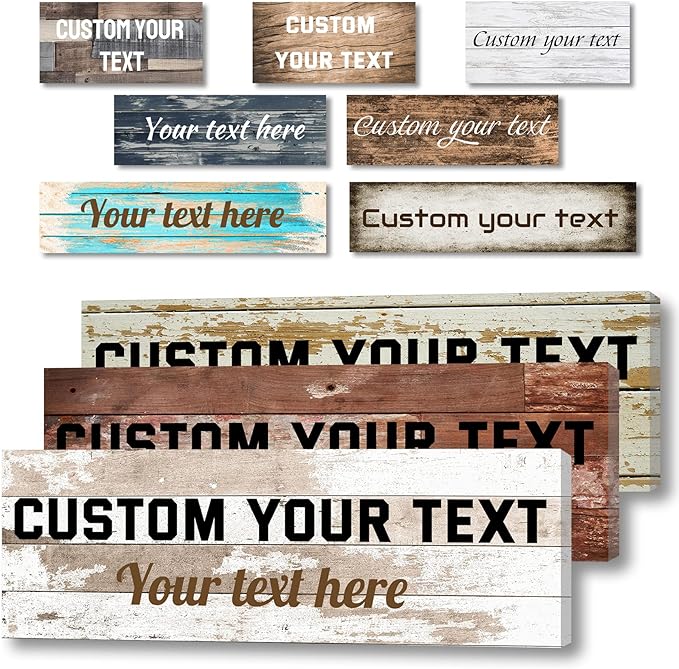 LZIMU Personalized Quotes Sign Wall Decor Custom Canvas Sign with Your Text Customized Gift for Rustic Kitchen Farmhouse Decor Framed (6"x24")