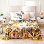 MSGKV Boho Throw Blanket King Size Warm Blanket for Couch and Sofa Blankets Cover for Living Room Blanket Throw Blanket Summer Cozy Bed Quilt(D-Flower and Butterfly, 108" x 90"(King))