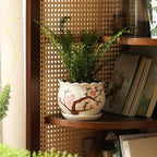 Ceramic Plant Pots with Drainage Holes and Saucers, Round Flower Pots for Indoor Plant, 3.9/5.2/6.7 Inches Small Flower Planters Set of 3