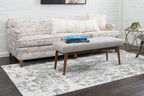 Unique Loom Rosso Collection Vintage, Geometric, Bohemian, Traditional, Distressed, Southwestern Area Rug, Rectangular 5' 0" x 8' 0", Light Gray/Ivory