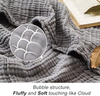 EMME Cotton Blanket Queen Size for Bed Soft Large Muslin Bed Blankets 90"*90" Lightweight Breathable Grey Blanket All Season Gauze Blanket, Grey