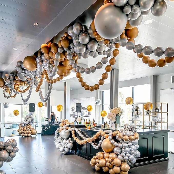 Gold Quick Link Balloons, 60PCS Linking for Balloon Wall Arch Chains, 6inch Linkable for Wedding Birthday Baby Shower Engagement Graduation Party Decorations