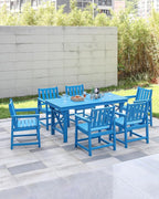 Patio Dining Chair Set of 2, HDPE Outdoor Dining Chair, Ergonomic HDPE Dining Chairs with Deep Seating, All Weather Outdoor Chairs Furniture for Backyard, Deck, Garden, Poolside, Sky Blue