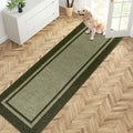 PURRUGS Dirt Trapping Door Mat 24" x 84", Non-Slip/Skid Machine Washable Entryway Rug, Shoes Scraper, Area Rug, Super Absorbent Welcome Mat for Muddy Wet Shoes and Paws, Budding Green & Sage Green