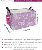 Rectangular Storage Basket Fabric Organizer Bin for Toys,Books,Clothes,Gifts,Pets-Perfect for Home,Office,Nursery,Dorm,Shelf(Rec-butterfly )