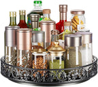 Lazy Susan Turntable Organizer, 13 inch Large Rotating Spice Rack Lazy Susan for Dining Table Top Cabinet Countertop Pantry Kitchen Cupboard Bathroom Black
