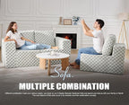 Modular Sectional Sofa 3-Seater Modular Couch with Deep Seat Memory Foam Cloud Chair with Pillows Oversized Sectional Sofa for Living Room Bedroom (Plush GREYOLIVE, 3-Seater)