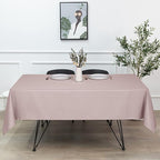 sancua Rectangle Tablecloth - 70 x 120 Inch - Stain and Wrinkle Resistant Washable Polyester Table Cloth, Decorative Fabric Table Cover for Dining Tables, Buffet Parties and Camping, Blush