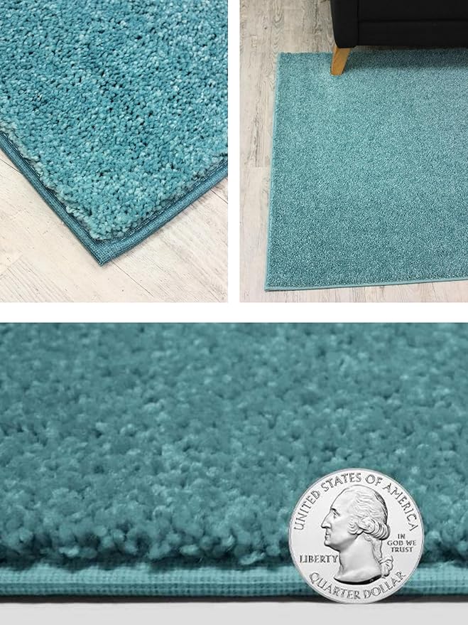 KOECKRITZ Kids Classroom Area Rug - Soft Non Slip 5x7 Foot Surf Blue