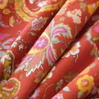 ABREEZE Paisley Bedding Sets 3Pcs Brushed Cotton Duvet Cover Set King Size Rustic Damask Red Floral Comforter Cover with Zipper Closure Boho Bedding Collections