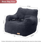 Bean Bag Chair with Filler, Bean Bag Sofa with Tufted Soft Stuffed Filling, Fluffy and Lazy Sofa, Comfy Cozy BeanBag Chairs with Memory Foam for Dorm, Apartment, Living Room (Blue)