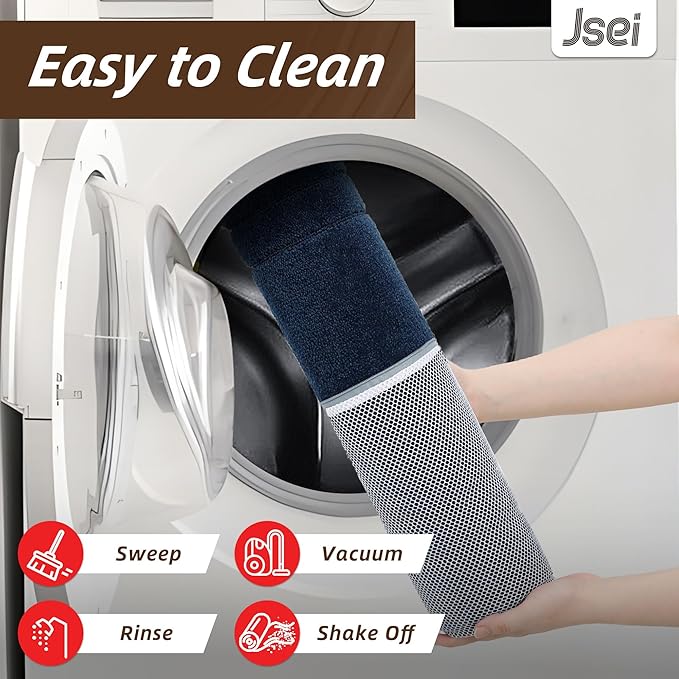 JSEI Entryway Rugs Doormat 20"x32", Non-Slip Dirt Trapper Door Mats Indoor, Washable Absorbent and Stain Resist Welcome Floor Mat for Front Door, Dog Door Mat, Muddy Wet Shoes & Paws, Navy Blue