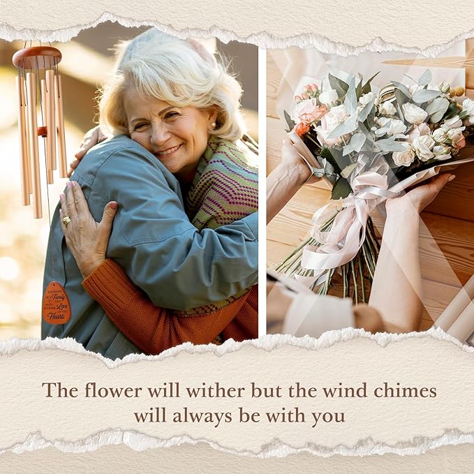 25th Wedding Anniversary Wind Chime, Happy 25th Anniversary Romantic Gifts for Couple, Parents, Wife, Husband, Friends, Sliver Anniversary's Keepsake Gifts Ideas-Large 36''