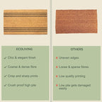 Welcome Doormats, Natural Coco Coir Mats with Non-Slip PVC Backing, Indoor Outdoor Mats for Home & Office, Floor Mats for Door Decor, Plain Entry Mat with Stripes, Beige & Black, 30"x17"
