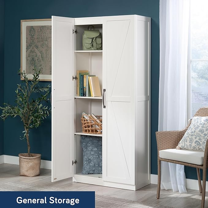 Sauder Miscellaneous Storage Cabinet, White Finish