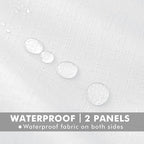 HolidayIdeas 4 Panels Linen Outdoor Curtains for Patio Waterproof White Curtain Panels 95 Inch Length-Wide Weatherproof, Privacy, Outside Curtains for Pergola, Porch, Gazebo-110 Wide x 95" Long