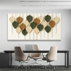 Tsomzxng Large Boho Wall Art Living Room Chic Home Wall Art Modern Multicolor Leaves Feather Canvas Wall Art Decor Picture For Bedroom Apartment Kitchen Ready To Hang 29" W X 58" L