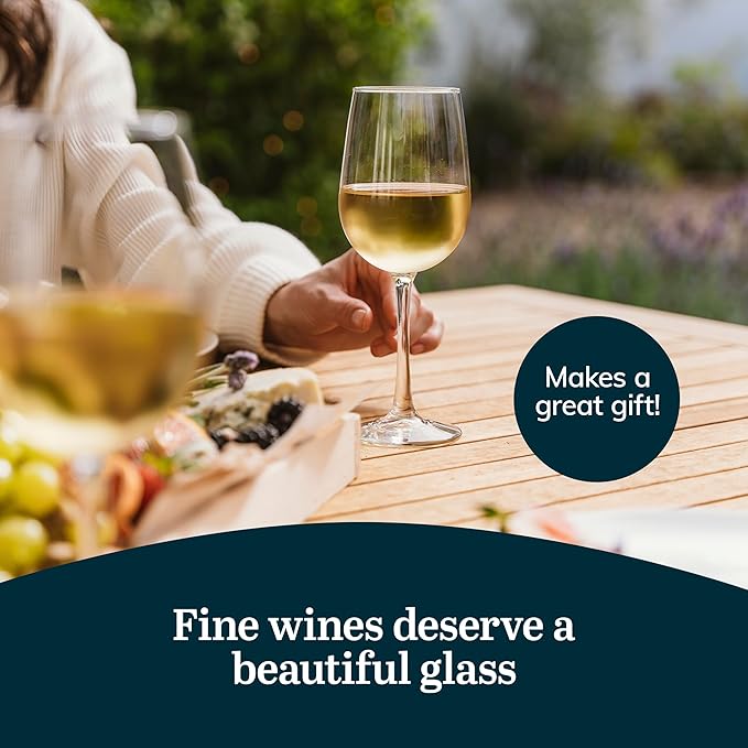 Libbey 7504 Vina Tall Wine Glasses Set, All Purpose Red and White Wine Glasses Set of 12, Professional Grade Glass Wine Glasses for Gatherings, Events