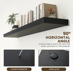 Black Floating Shelves for Wall - 72 Inch Wide x 12 Inch Deep Wall Shelves Set of 1 - Rustic Black Wood Shelves for Living Room, Bathroom, Laundry Room, Bedroom, Kitchen, Home Office