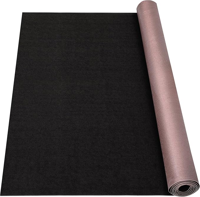 Marine Carpet - 6 FT x 18 FT Black Indoor/Outdoor Carpet, 0.2" Thick, Water-Proof TPE Backing, Non-Slide for Home, Patio, Porch, Deck