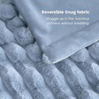 Cozy Bliss Faux Fur Throw Blanket for Couch, Cozy Warm Plush Striped Blanket for Sofa Bedroom Living Room,60 * 80 Inches Light Blue