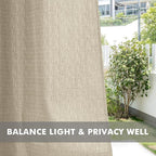 HolidayIdeas 4 Panels Linen Outdoor Curtains for Patio Waterproof Cream Outside Curtains 120 inch Long-Indoor/Outdoor Gazebo Curtains Weatherproof, Privacy for Pergola, Porch, Cabana 54"x120"