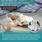 Accessoryway Large White Sea Shells Decorative Bowl Resin Clam Shell Bowl Beach Decorations for Home Coastal Beach Decor Decoration Storage Bowls & Home Office Nautical Themed Party Decor -10.2"-1PC